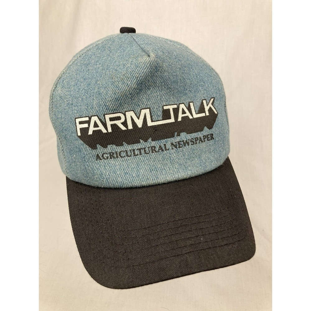 VTG Farm Talk Agricultural Newspaper Denim Snapback Farmers Truckers Hat